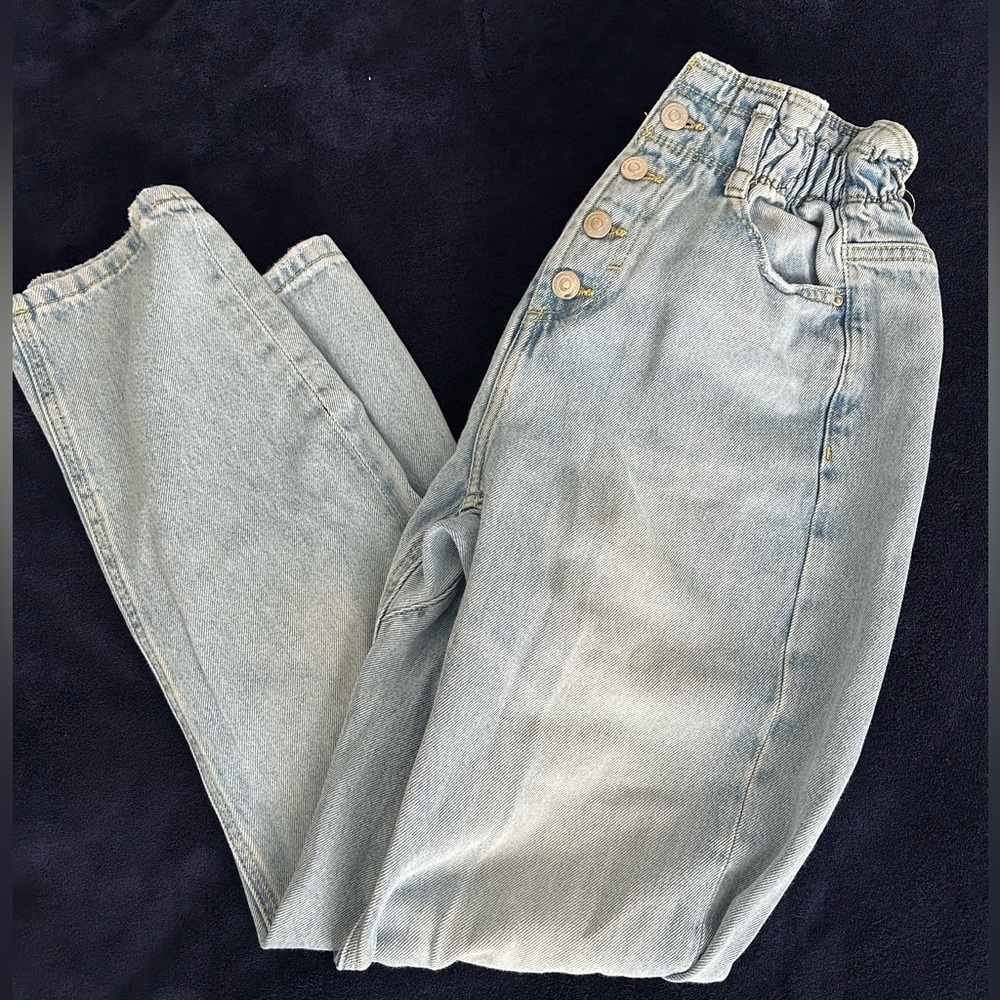 Zara High Rise Light Denim Jeans